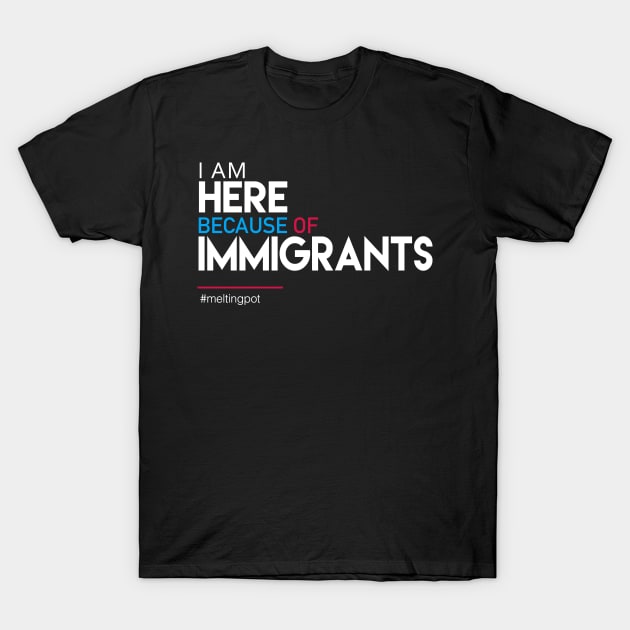 I'm Here Because of Immigrants T-Shirt by Boots